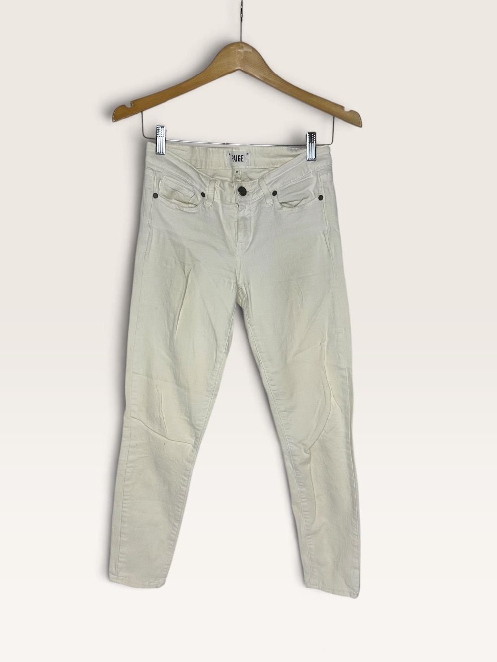 Paige Verdugo Ankle Skinny Jeans White 26